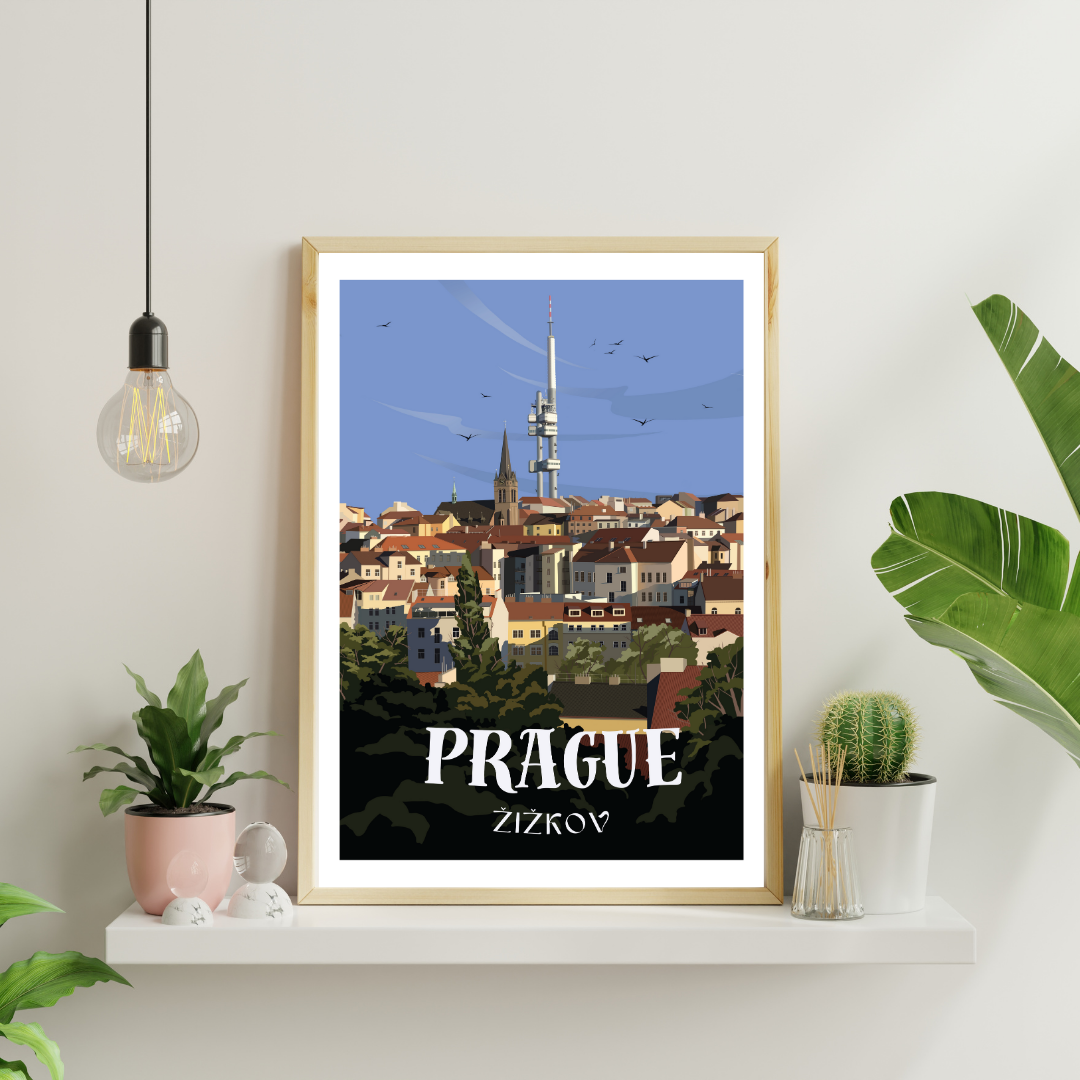 Poster "Žižkov" – View from Vítkov Park