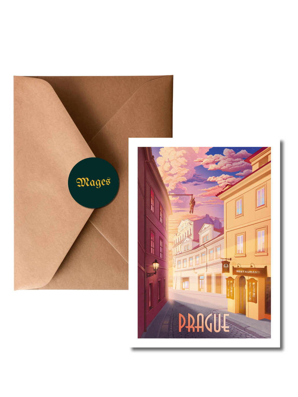 Postcard Dawn on Husova Street