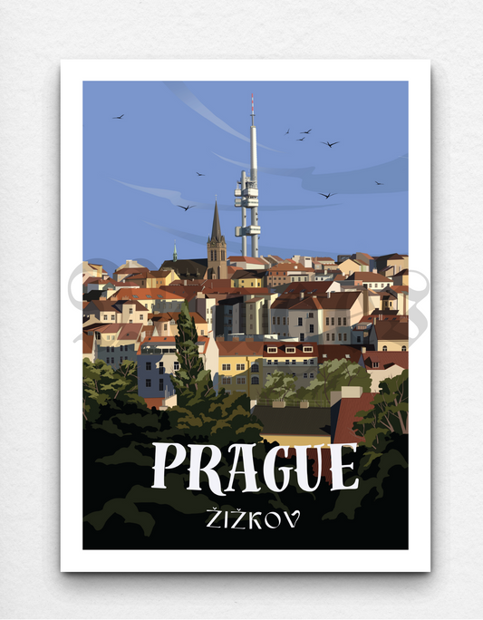 Poster "Žižkov" – View from Vítkov Park